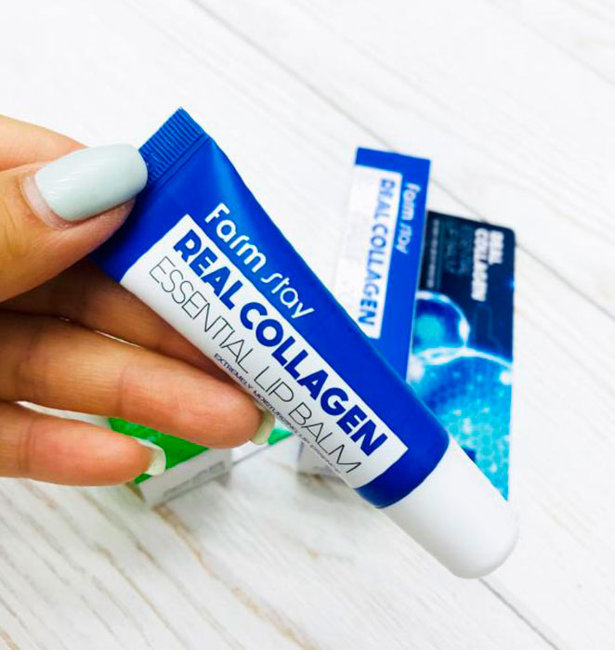 FarmStay Real Collagen Essential Lip Balm Суперувлажняющий бальзам для губ с коллагеном, 10 мл