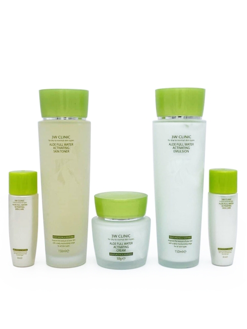 3W Clinic Косметический набор для лица с Алоэ Aloe Full Water Activating Skin Care 3 Set