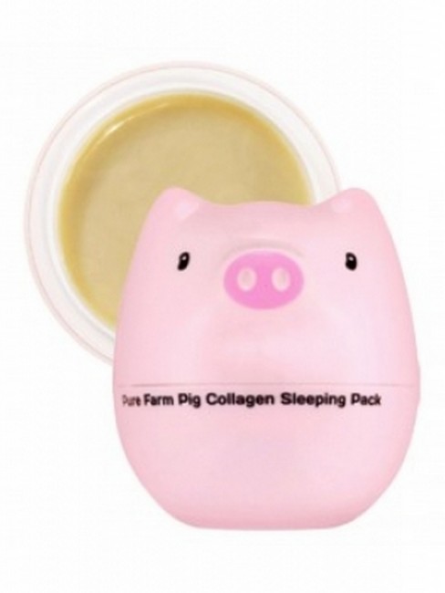 TONYMOLY Pure Farm Pig Collagen Sleeping Pack Антивозрастная ночная маска для лица на основе коллагена, 80 г