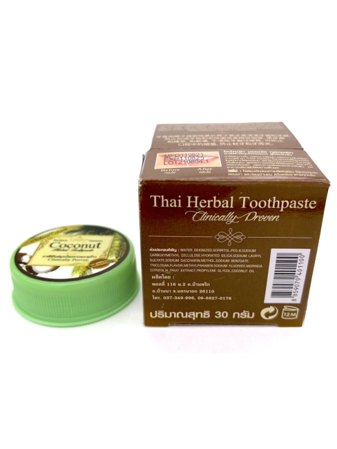 Rochjana Зубная паста отбеливающая растительная с экстрактом кокоса Coconut Herbal Toothpaste, 30 г Rochjana Зубная паста отбеливающая растительная с экстрактом кокоса Coconut Herbal Toothpaste, 30 г