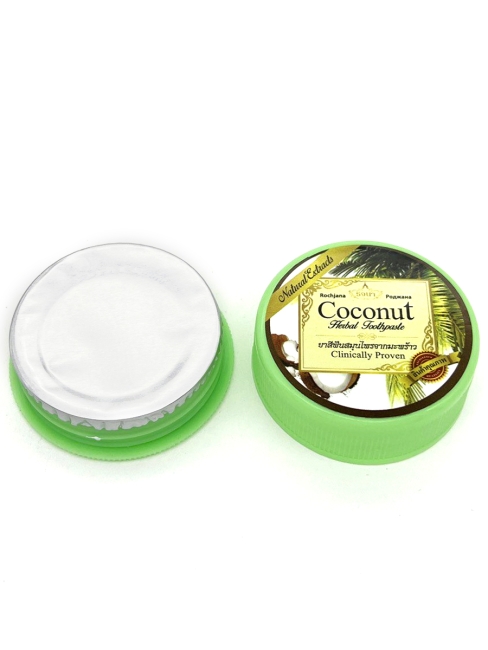 Rochjana Зубная паста отбеливающая растительная с экстрактом кокоса Coconut Herbal Toothpaste, 30 г Rochjana Зубная паста отбеливающая растительная с экстрактом кокоса Coconut Herbal Toothpaste, 30 г