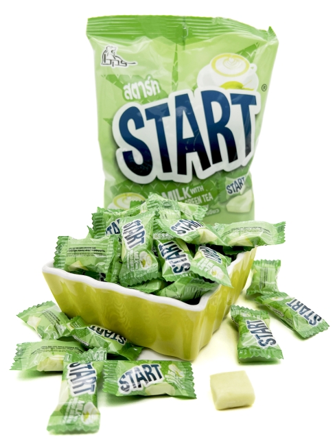 Boonprasert Конфета жевательная со вкусом зеленого чая и молока Start Milk With Matcha Green Tea Flavoured Candy (50 шт), 140 г