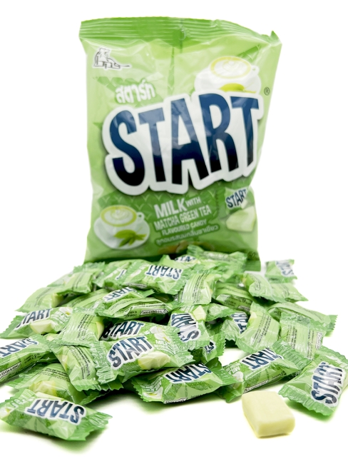 Boonprasert Конфета жевательная со вкусом зеленого чая и молока Start Milk With Matcha Green Tea Flavoured Candy (50 шт), 140 г
