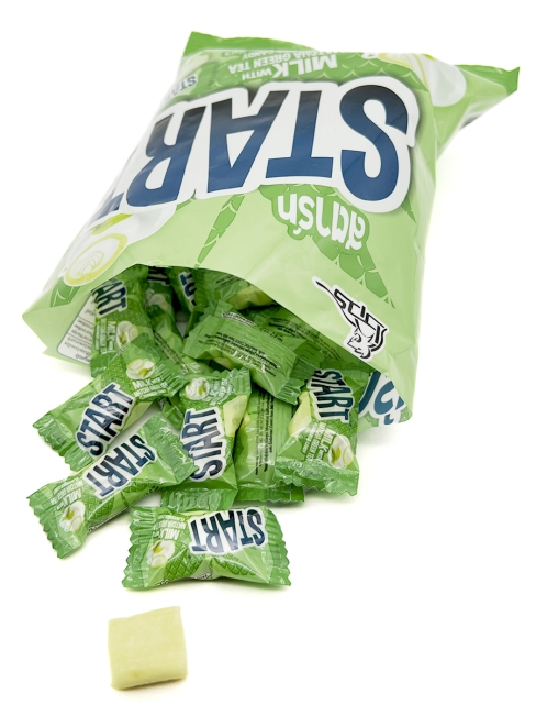 Boonprasert Конфета жевательная со вкусом зеленого чая и молока Start Milk With Matcha Green Tea Flavoured Candy (50 шт), 140 г