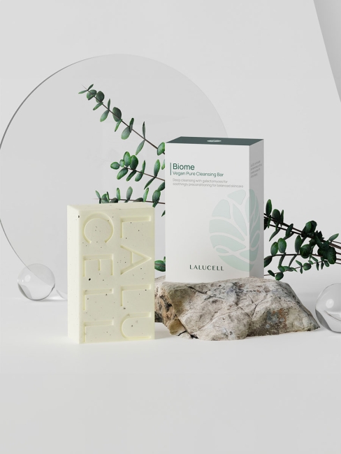 Lalucell Веганское очищающее мыло для лица Biome Vegan Pure Cleansing Bar, 100 г