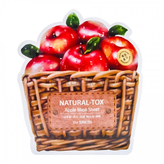The Saem Natural-Tox Apple Mask Sheet Тканевая маска с экстрактом яблока, 20 г