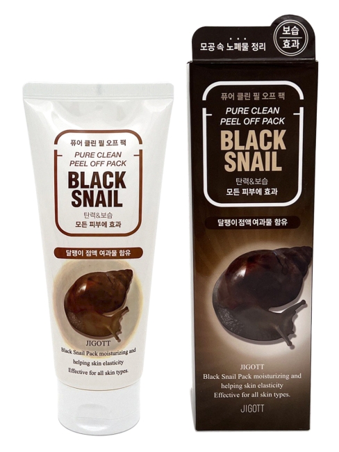 Jigott Маска пленка для лица очищающая с экстрактом слизи черной улитки Black Snail Pure Clean Peel Off Pack, 180 мл