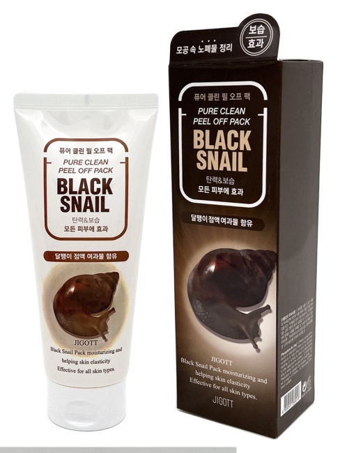 Jigott Маска пленка для лица очищающая с экстрактом слизи черной улитки Black Snail Pure Clean Peel Off Pack, 180 мл