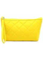 Косметичка женская дорожная стеганая желтая, 22 x 13 см Косметичка женская дорожная стеганая желтая, 22 x 13 см