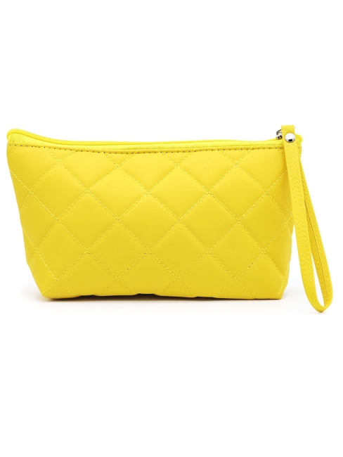 Косметичка женская дорожная стеганая желтая, 22 x 13 см Косметичка женская дорожная стеганая желтая, 22 x 13 см