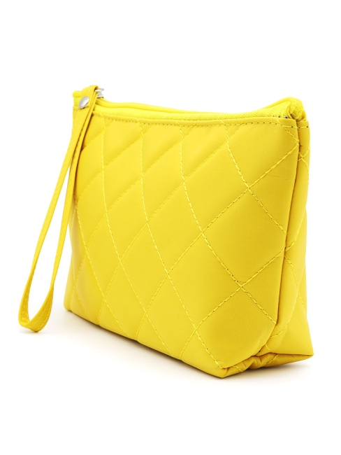 Косметичка женская дорожная стеганая желтая, 22 x 13 см Косметичка женская дорожная стеганая желтая, 22 x 13 см