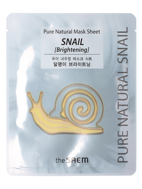 The Saem Восстанавливающая тканевая маска с муцином улитки Pure Natural Mask Sheet Snail Brightening, 20 мл The Saem Восстанавливающая тканевая маска с муцином улитки Pure Natural Mask Sheet Snail Brightening, 20 мл