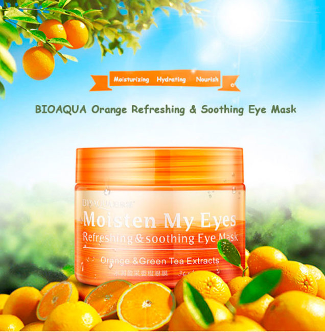 Bioaqua Moisten My Eyes Маска для век с апельсином и зеленым чаем, 36 шт