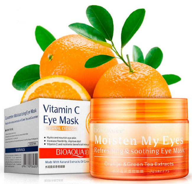 Bioaqua Moisten My Eyes Маска для век с апельсином и зеленым чаем, 36 шт