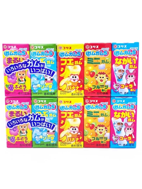 Coris Жевательная резинка ассорти Виноград, Содовая, Банан, Фрукты, Кола, 2*5 шт Coris Жевательная резинка ассорти Виноград, Содовая, Банан, Фрукты, Кола, 2*5 шт