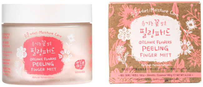 Whamisa Organic Flowers Peeling Finger Mitt Moisture Care Спонжи для пилинга на основе цветочных ферментов (увлажняющие), 30 шт Whamisa Organic Flowers Peeling Finger Mitt Moisture Care Спонжи для пилинга на основе цветочных ферментов (увлажняющие), 30 шт