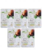 Meloso Комплект тканевых масок с муцином Улитки Total Solution Snail Mask, 5 шт * 25 г