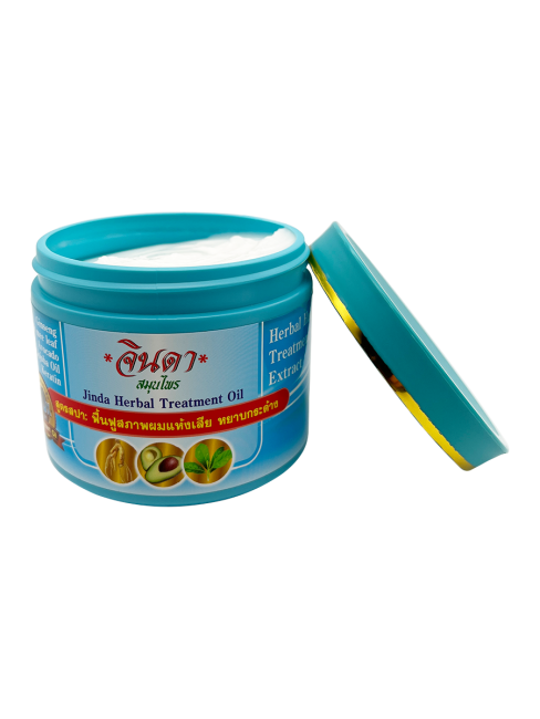 Jinda Лечебная маска для сухих и поврежденных волос с Кератином и Женьшенем Herbal Treatment Ginseng, 400 мл