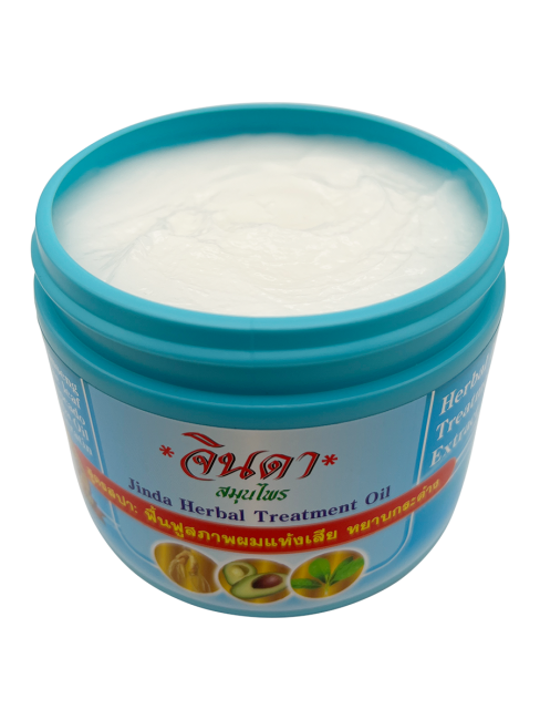 Jinda Лечебная маска для сухих и поврежденных волос с Кератином и Женьшенем Herbal Treatment Ginseng, 400 мл