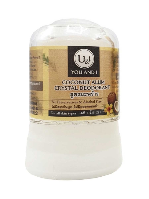 YOU AND I Дезодорант кристаллический натуральный с Кокосом Stick Body Deodorant With Coconut, 45 г