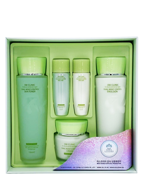 3W Clinic Набор для комплексного ухода за кожей лица со слизью улитки Snail Moist Control Skin Care Set 3W Clinic Набор для комплексного ухода за кожей лица со слизью улитки Snail Moist Control Skin Care Set