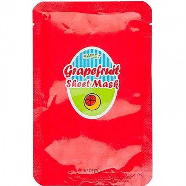 A'PIEU Grapefruit & Sparkling Sheet Mask Увлажняющая маска для лица с экстрактом грейпфрута, 23 г A'PIEU Grapefruit & Sparkling Sheet Mask Увлажняющая маска для лица с экстрактом грейпфрута, 23 г