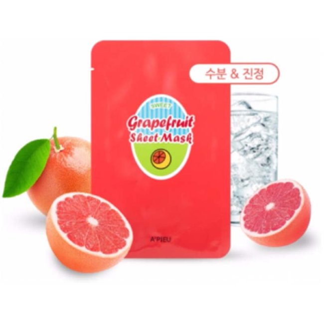 A'PIEU Grapefruit & Sparkling Sheet Mask Увлажняющая маска для лица с экстрактом грейпфрута, 23 г A'PIEU Grapefruit & Sparkling Sheet Mask Увлажняющая маска для лица с экстрактом грейпфрута, 23 г