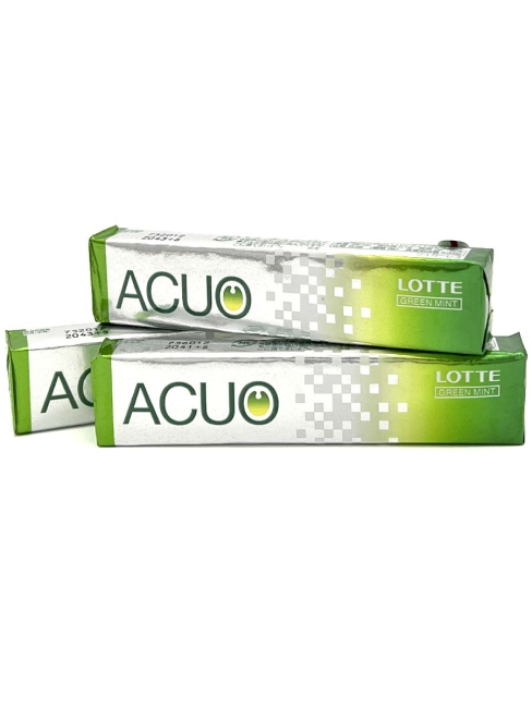 LOTTE Жевательная резинка без сахара зеленая мята 3 пачки ACUO Green Mint, 3x21 г LOTTE Жевательная резинка без сахара зеленая мята 3 пачки ACUO Green Mint, 3x21 г