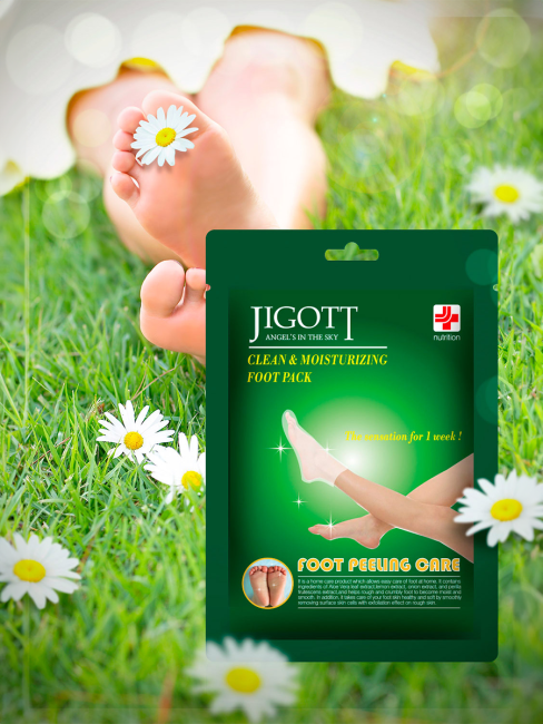 Jigott Маска носки для пилинга ног Clean & Moisturizing Foot Pack, 23 мл Jigott Маска носки для пилинга ног Clean & Moisturizing Foot Pack, 23 мл