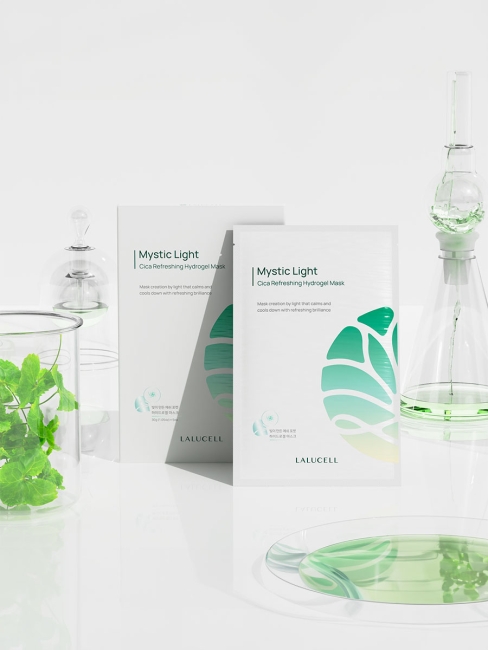 Lalucell Освежающая гидрогелевая маска с экстрактом центеллы Mystic Light Cica Refreshing Hydrogel Mask, 5 шт x 30 г