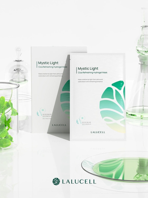 Lalucell Освежающая гидрогелевая маска с экстрактом центеллы Mystic Light Cica Refreshing Hydrogel Mask, 5 шт x 30 г