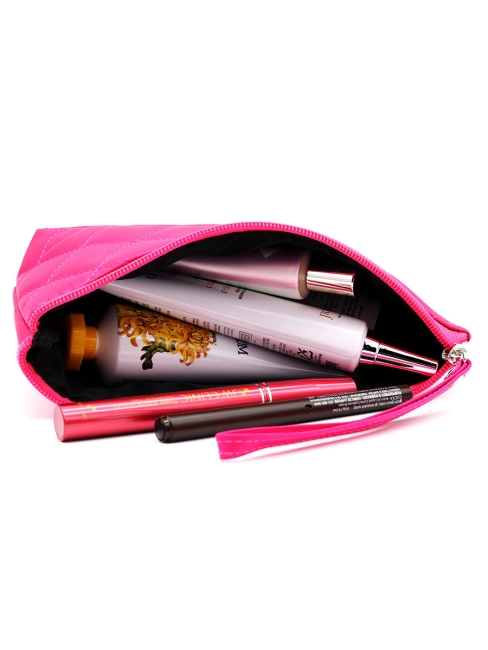 Косметичка женская дорожная стеганая розовая, 22 x 13 см Косметичка женская дорожная стеганая розовая, 22 x 13 см