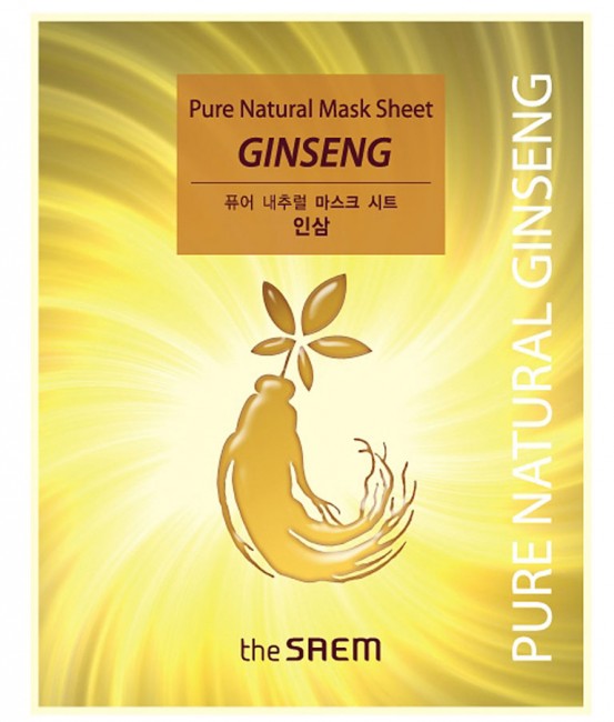 The Saem Маска на тканевой основе для лица с красным женьшенем Pure Natural Mask Sheet Ginseng, 20 мл
