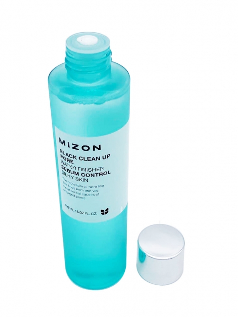 MIZON Тонер для очищения лица с эффектом сужения пор Black Clean Up Pore Water Finisher Sebum Control Silky Skin, 150 мл MIZON Тонер для очищения лица с эффектом сужения пор Black Clean Up Pore Water Finisher Sebum Control Silky Skin, 150 мл