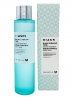 MIZON Тонер для очищения лица с эффектом сужения пор Black Clean Up Pore Water Finisher Sebum Control Silky Skin, 150 мл