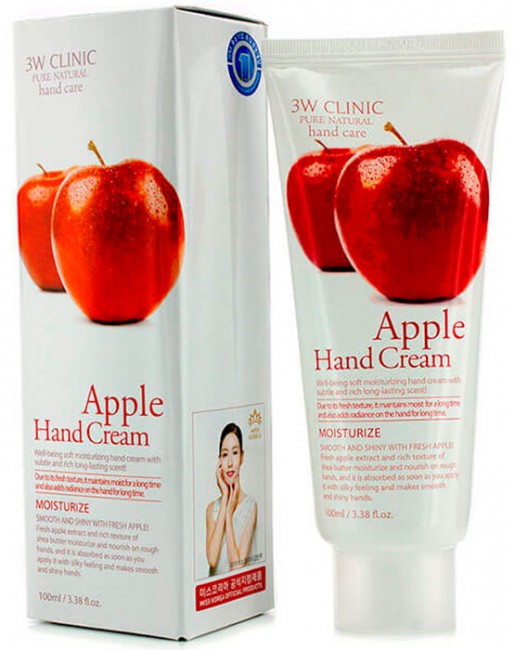 3W Clinic Комплект увлажняющих кремов для рук с экстрактом яблока Moisturizing Apple Hand Cream, 2*100 мл