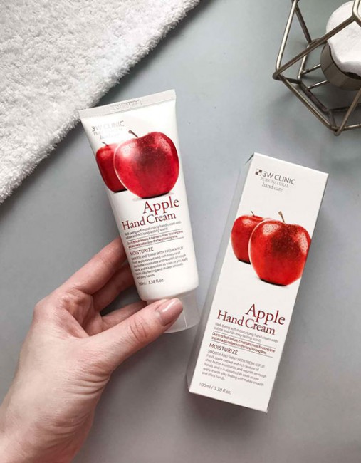 3W Clinic Комплект увлажняющих кремов для рук с экстрактом яблока Moisturizing Apple Hand Cream, 2*100 мл