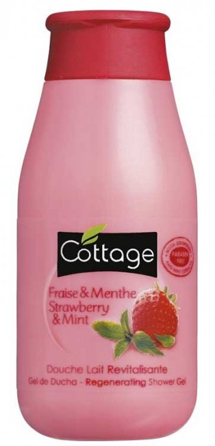 Cottage Гель для душа восстанавливающий Клубника и Мята, 250 г