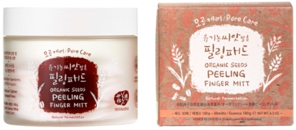 Whamisa Organic Seeds Peeling Finger Mitt Pore Care Спонжи для пилинга на основе ферментов семян растений (глубокое очищение пор), 30 шт