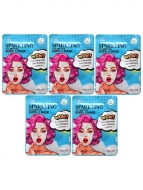 Meloso Комплект тканевых кислородных масок с пептидами Sparkling Tox Peptide Bubble Mask, 5 шт*25 г