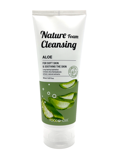FoodaHolic Увлажняющая пенка для умывания с экстрактом алоэ Nature Foam Cleansing Aloe, 150 мл FoodaHolic Увлажняющая пенка для умывания с экстрактом алоэ Nature Foam Cleansing Aloe, 150 мл