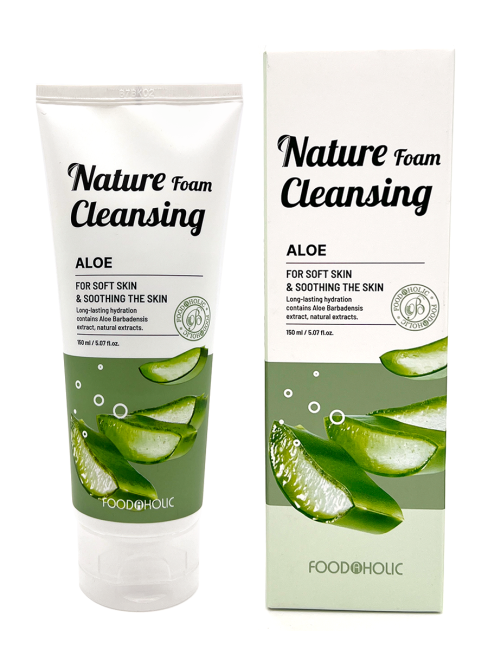 FoodaHolic Увлажняющая пенка для умывания с экстрактом алоэ Nature Foam Cleansing Aloe, 150 мл FoodaHolic Увлажняющая пенка для умывания с экстрактом алоэ Nature Foam Cleansing Aloe, 150 мл