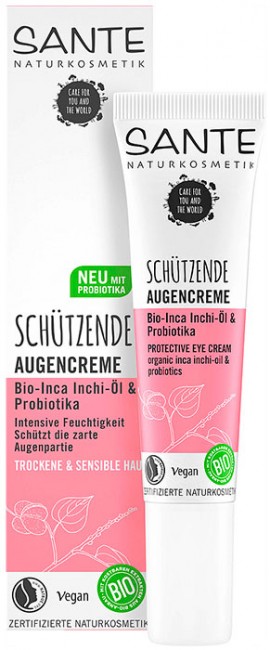 Sante Увлажняющий крем вокруг глаз для сухой кожи с маслами Инка-Инчи и Карите, 15 мл