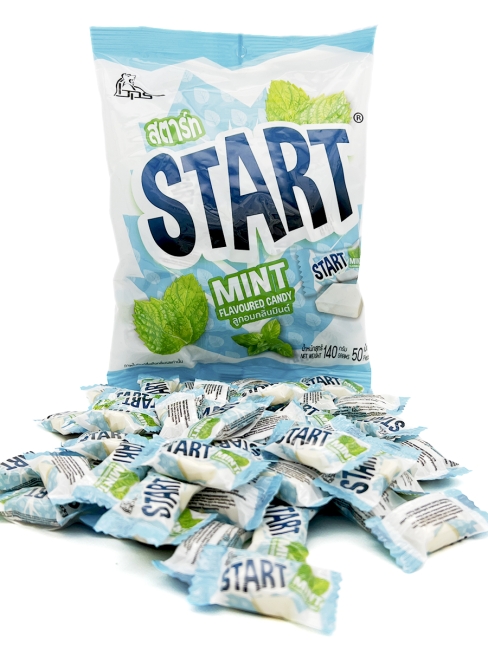 Boonprasert Конфета жевательная со вкусом мяты Start Mint Flavoured Candy(50 шт), 140 г