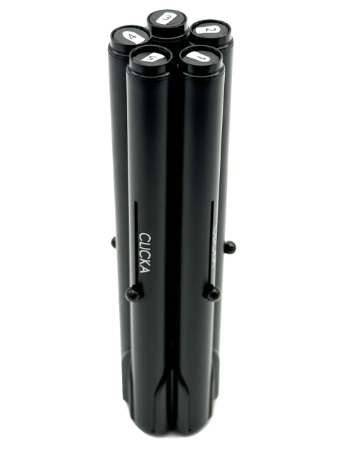 CLICKA Набор кистей для макияжа с автоматическими крышками Automatic Lid Makeup Brush Set, 5 шт CLICKA Набор кистей для макияжа с автоматическими крышками Automatic Lid Makeup Brush Set, 5 шт