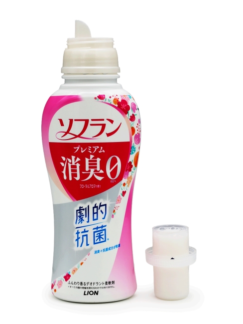 LION Кондиционер концентрат для белья антибактериальный аромат цветов Soflan Premium Deodorizing 0 Floral Aroma, 510 мл