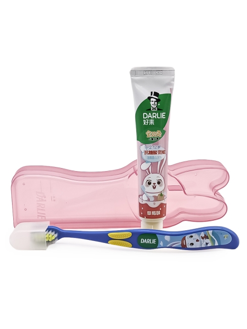 Darlie Набор детская зубная паста Клубника и зубная щетка Baby Rabbit Children's Set, 40 г Darlie Набор детская зубная паста Клубника и зубная щетка Baby Rabbit Children's Set, 40 г