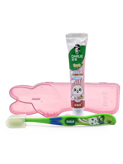 Darlie Набор детская зубная паста Клубника и зубная щетка Baby Rabbit Children's Set, 40 г Darlie Набор детская зубная паста Клубника и зубная щетка Baby Rabbit Children's Set, 40 г