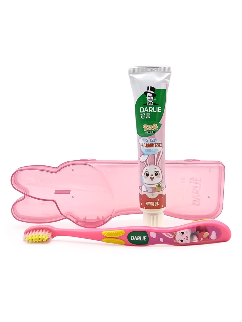 Darlie Набор детская зубная паста Клубника и зубная щетка Baby Rabbit Children's Set, 40 г Darlie Набор детская зубная паста Клубника и зубная щетка Baby Rabbit Children's Set, 40 г