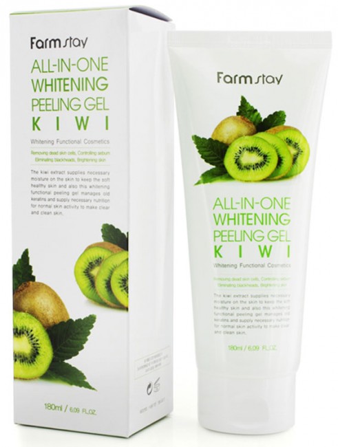 FarmStay All-in-One Whitening Peeling Gel Kiwi Пилинг гель с экстрактом киви, 180 мл FarmStay All-in-One Whitening Peeling Gel Kiwi Пилинг гель с экстрактом киви, 180 мл